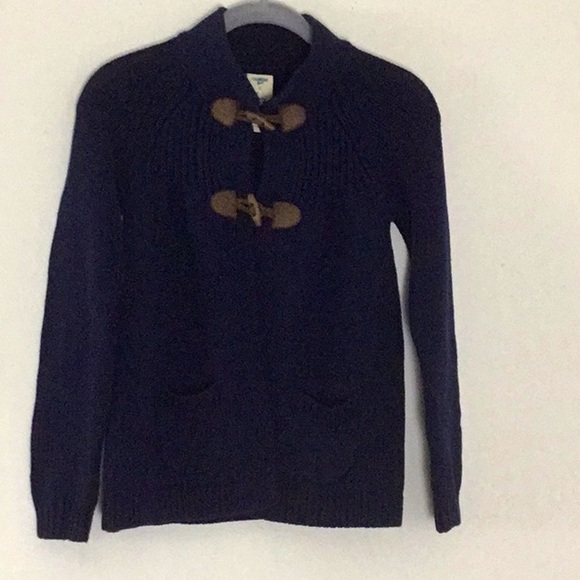 OshKosh Bgosh Navy Blue Long Sleeve Cardigan Chunky Knit Sweater, Pockets Fall - Picture 2 of 5